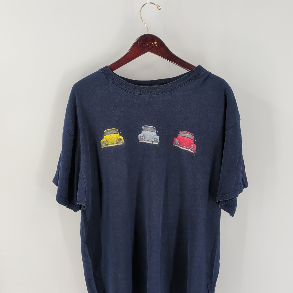 Vintage 90's Delta Pro Weight Cars Graphic‎ Print T-Shirt Navy Blue Size XL